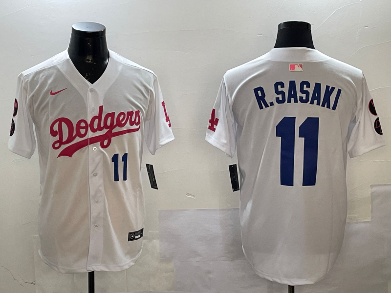 Men Los Angeles Dodgers #11 R Sasaki white 2025 MLB nike jersey style 3->los angeles dodgers->MLB Jersey